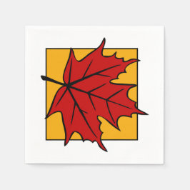 Herbst-Ahornblatt Rot Serviette