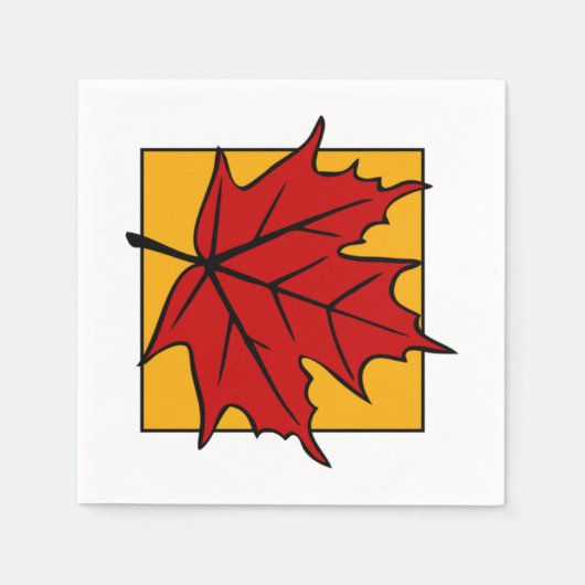 Herbst-Ahornblatt Rot Serviette (Vorderseite)