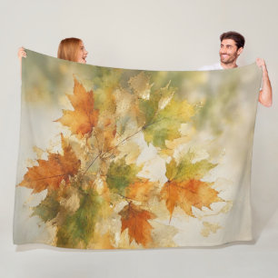 Herbst-Ahornblätter-Abstract-Fleece-Decke Fleecedecke