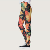 Herbst Ahornblätter Farbige Muster Leggings (Links)