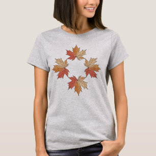Herbst-Ahornblätter-Geometrie T-Shirt