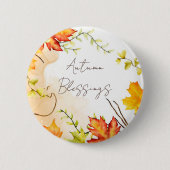 Herbst-Ahornblätter mit individuellem Text Button (Vorderseite)