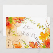 Herbst-Ahornblätter mit individuellem Text Feiertagskarte (Vorne/Hinten)