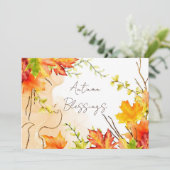 Herbst-Ahornblätter mit individuellem Text Feiertagskarte (Stehend Vorderseite)