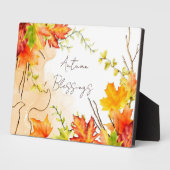 Herbst-Ahornblätter mit individuellem Text Fotoplatte (Seite)