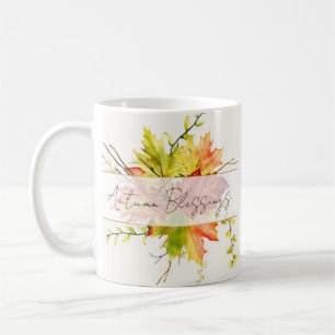 Herbst-Ahornblätter mit individuellem Text  Kaffeetasse
