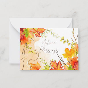 Herbst-Ahornblätter mit individuellem Text Mitteilungskarte
