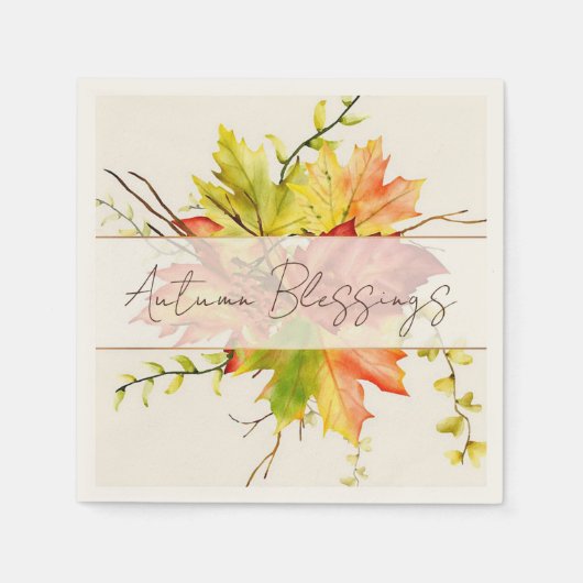 Herbst-Ahornblätter mit individuellem Text Serviette (Vorderseite)