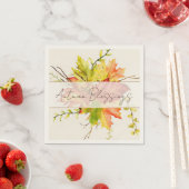 Herbst-Ahornblätter mit individuellem Text Serviette (Beispiel)