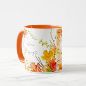 Herbst-Ahornblätter mit individuellem Text Tasse (Vorderseite Links)