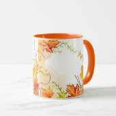 Herbst-Ahornblätter mit individuellem Text Tasse (VorderseiteRechts)