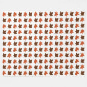Herbst-Ahornblätter-Muster Fleecedecke (Vorderseite (Horizontal))