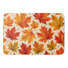 Herbst-Ahornblätter-Muster | Herbst Orange-Rotes B Badematte