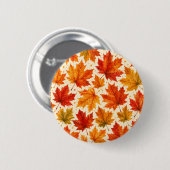 Herbst-Ahornblätter-Muster | Herbst Orange-Rotes B Button (Vorne & Hinten)