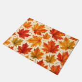 Herbst-Ahornblätter-Muster | Herbst Orange-Rotes B Fußmatte (Schrägansicht)