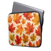 Herbst-Ahornblätter-Muster | Herbst Orange-Rotes B Laptopschutzhülle (Vorderseite Links)