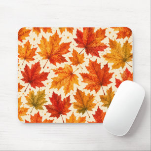 Herbst-Ahornblätter-Muster   Herbst Orange-Rotes B Mousepad