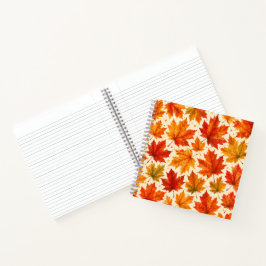 Herbst-Ahornblätter-Muster | Herbst Orange-Rotes B Notizblock