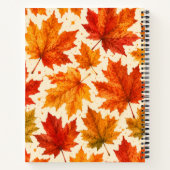 Herbst-Ahornblätter-Muster | Herbst Orange-Rotes B Notizblock (Rückseite)