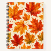 Herbst-Ahornblätter-Muster | Herbst Orange-Rotes B Notizblock (Vorderseite)