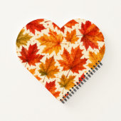 Herbst-Ahornblätter-Muster | Herbst Orange-Rotes B Notizblock (Rückseite)