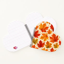 Herbst-Ahornblätter-Muster | Herbst Orange-Rotes B Notizblock