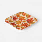 Herbst-Ahornblätter-Muster | Herbst Orange-Rotes B Pappteller (Gewinkelt)