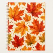 Herbst-Ahornblätter-Muster | Herbst Orange-Rotes B Planer (Vorderseite)