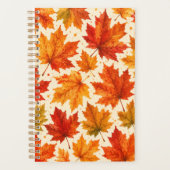 Herbst-Ahornblätter-Muster | Herbst Orange-Rotes B Planer (Vorderseite)