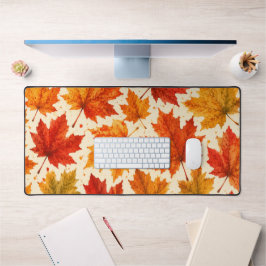 Herbst-Ahornblätter-Muster | Herbst Orange-Rotes B Schreibtischunterlage