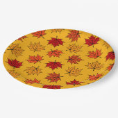 Herbst-Ahornblätter Pappteller (Schrägansicht)