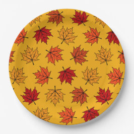 Herbst-Ahornblätter Pappteller