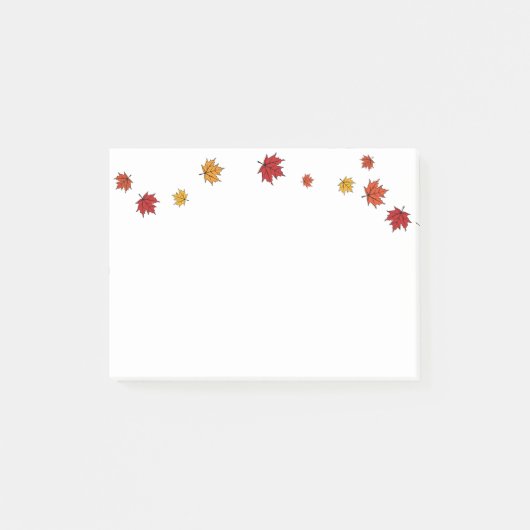 Herbst-Ahornblätter Post-it Klebezettel (Vorderseite)