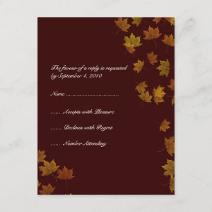 Herbst-Ahornleaf Hochzeit RSVP-braun RSVP Karte