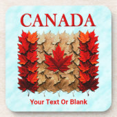 Herbst-Ahornleaf-kanadische Flagge Getränkeuntersetzer (Vorderseite)