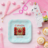 Herbst-Ahornleaf-kanadische Flagge Pappteller (Party)