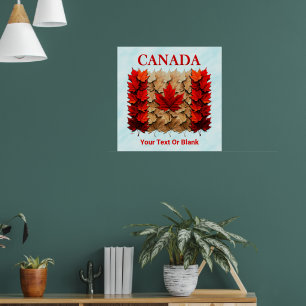 Herbst-Ahornleaf-kanadische Flagge Poster
