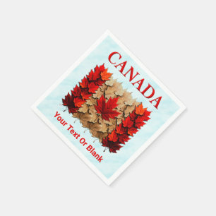 Herbst-Ahornleaf-kanadische Flagge Serviette