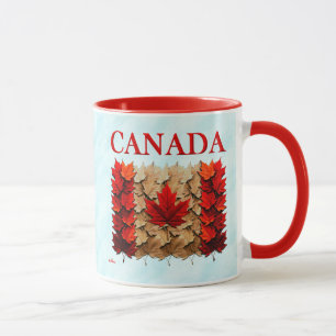 Herbst-Ahornleaf-kanadische Flagge Tasse
