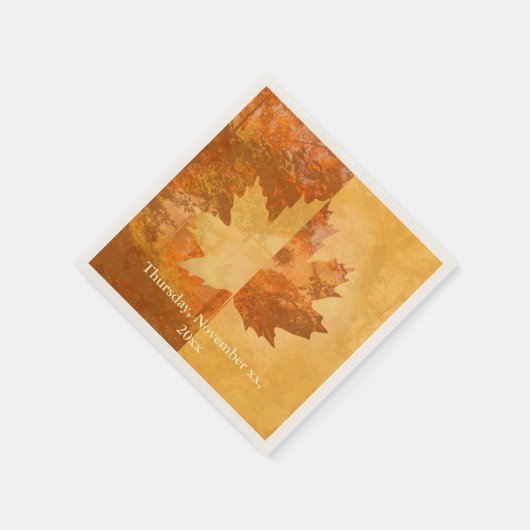 Herbst, Ahornleaf Serviette (Ecke)