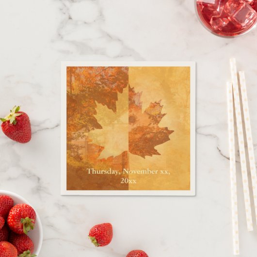 Herbst, Ahornleaf Serviette (Beispiel)