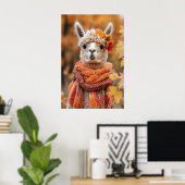 Herbst-Alpaka-Kunstposter, Herbstwald Poster (Heimbüro)