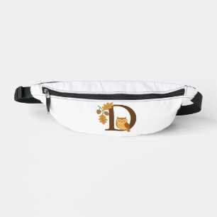 Herbst-Alphabet-Monogramm Buchstabe D � Eule mit E Bauchtasche