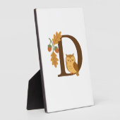 Herbst-Alphabet-Monogramm Buchstabe D � Eule mit E Fotoplatte (Seite)