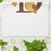 Herbst-Alphabet-Monogramm Buchstabe D � Eule mit E Geschirrtuch (Gefaltet)
