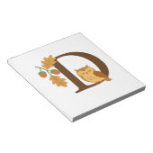 Herbst-Alphabet-Monogramm Buchstabe D � Eule mit E Notizblock (angewinkelt)