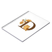 Herbst-Alphabet-Monogramm Buchstabe D � Eule mit E Notizblock (Linke Seite)