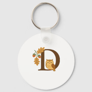 Herbst-Alphabet-Monogramm Buchstabe D � Eule mit E Schlüsselanhänger