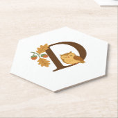 Herbst-Alphabet-Monogramm Buchstabe D � Eule mit E Untersetzer (angewinkelt)