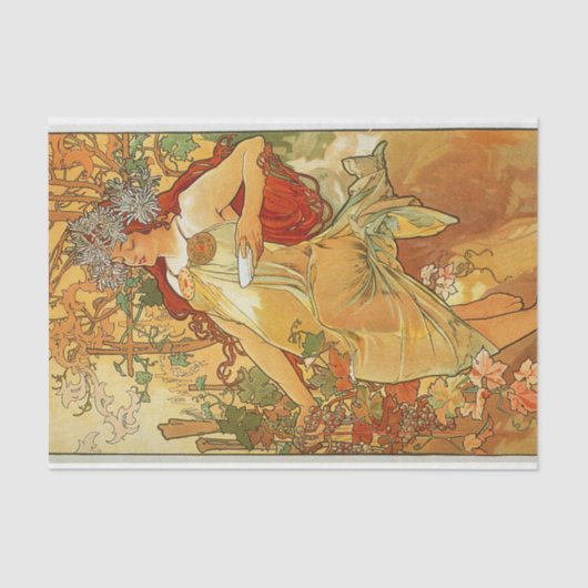 Herbst: Alphonse Mucha Tissue Paper Seidenpapier (Vorderseite)